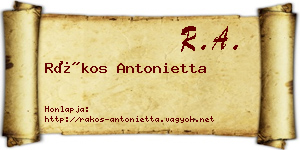 Rákos Antonietta névjegykártya